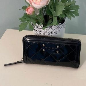 Kate Spade black patent leather wallet